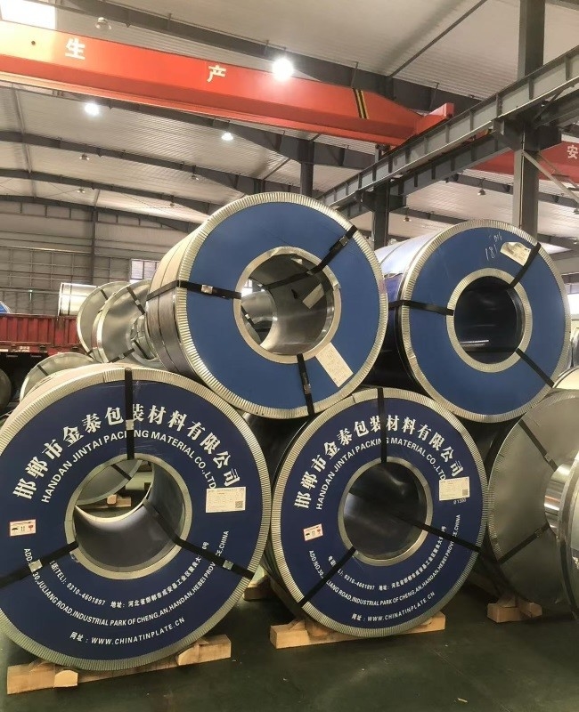 ETP lamiera di stagno / bobina DR8 DR9 lamiera di acciaio placcata di stagno per uso alimentare con rivestimento interno