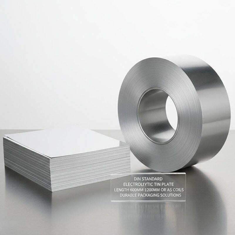 DIN Standard Electrolytic Tin Plate Food Packaging Lunghezza 600mm 1200mm O come bobine Ideale per soluzioni di imballaggio durevoli