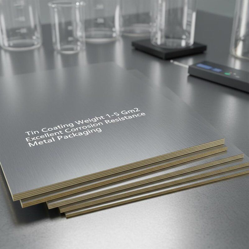 Peso di rivestimento di stagno da 1 a 5 Gm2 Materiale di lamiera di acciaio di stagno offrendo un'eccellente resistenza alla corrosione progettato per imballaggi metallici