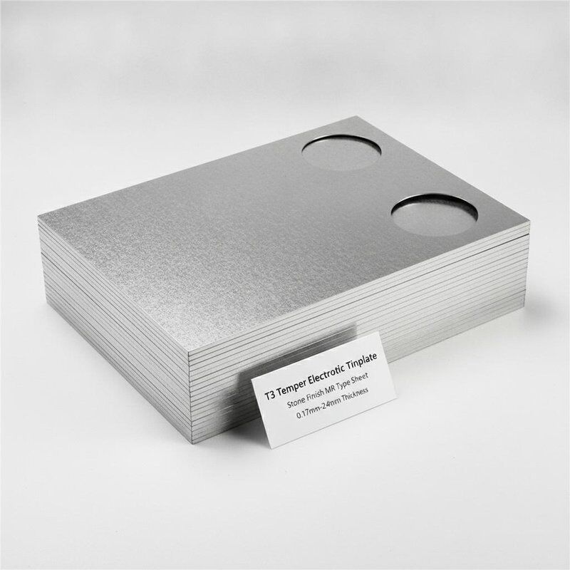 T3 Temperature Elettrolitico Stainplate Stone Finish MR Type Sheet for Round Food Can Closure Lid 0,17 mm-0,24 mm Spessore