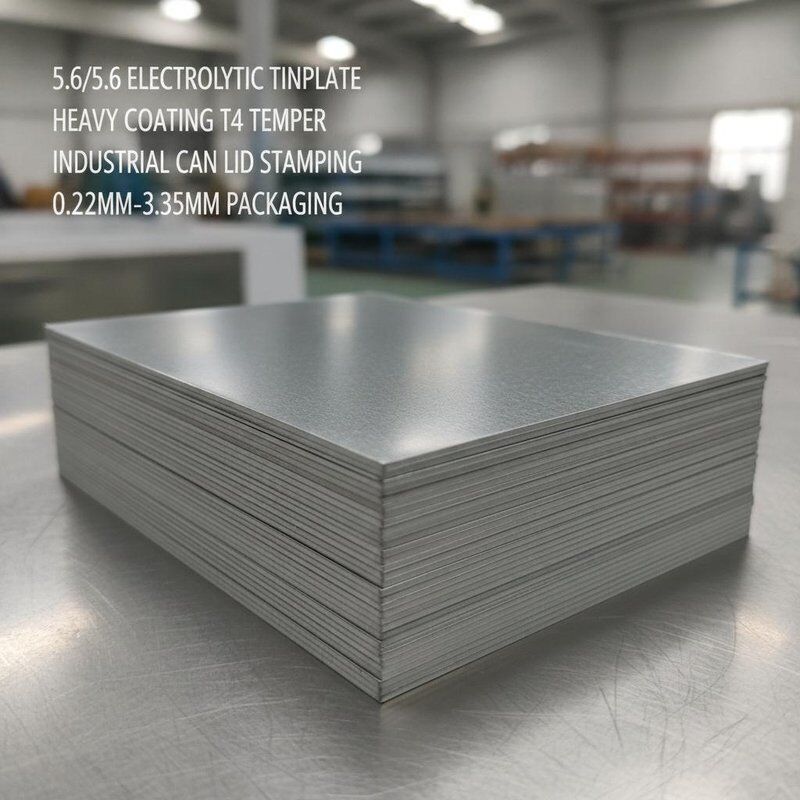 5.6/5.6 Foglio di tempra T4 con rivestimento pesante in banda stagnata elettrolitica per stampaggio di coperchi di lattine industriali per imballaggi da 0,22 mm-0,35 mm